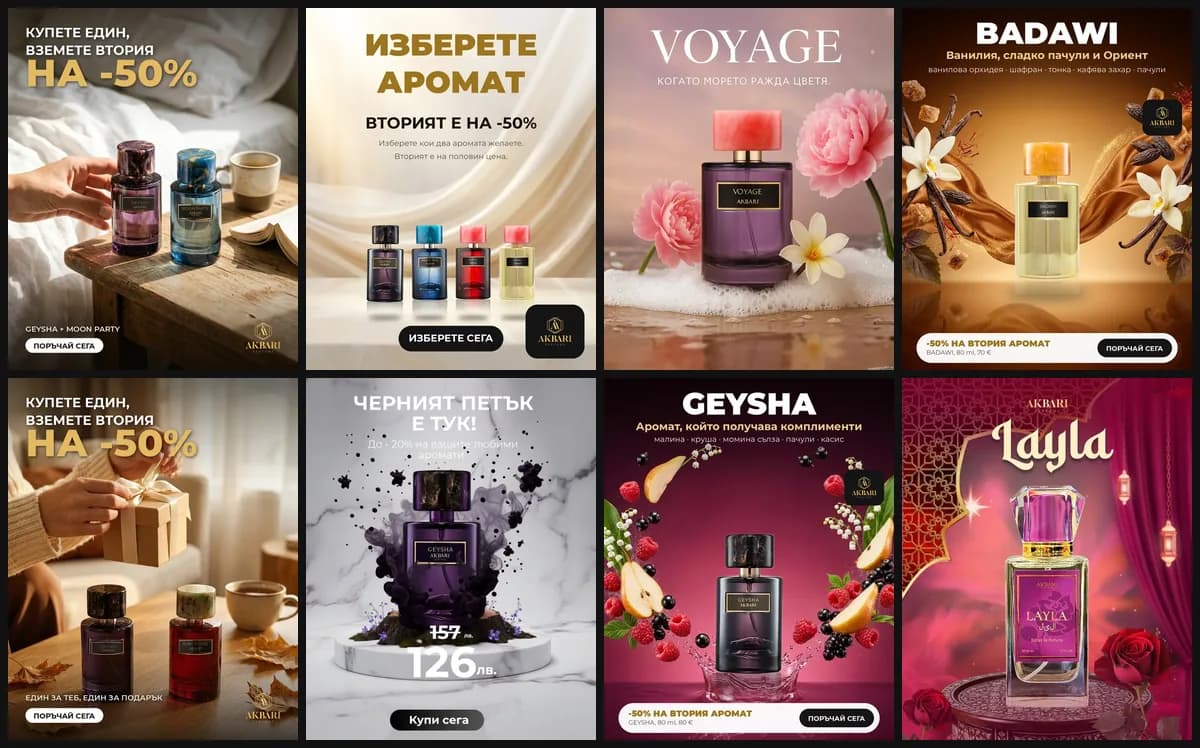 Akbari Perfume: реклама във Facebook и Instagram