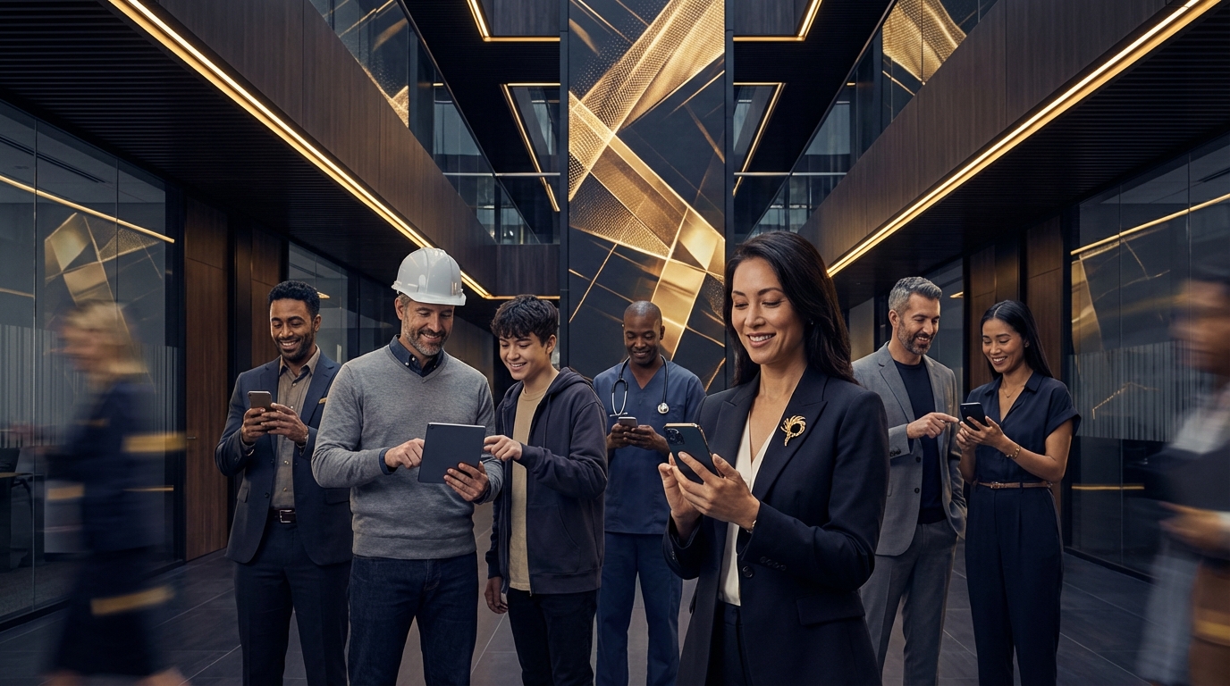 People using a mobile app | Mobile app usage