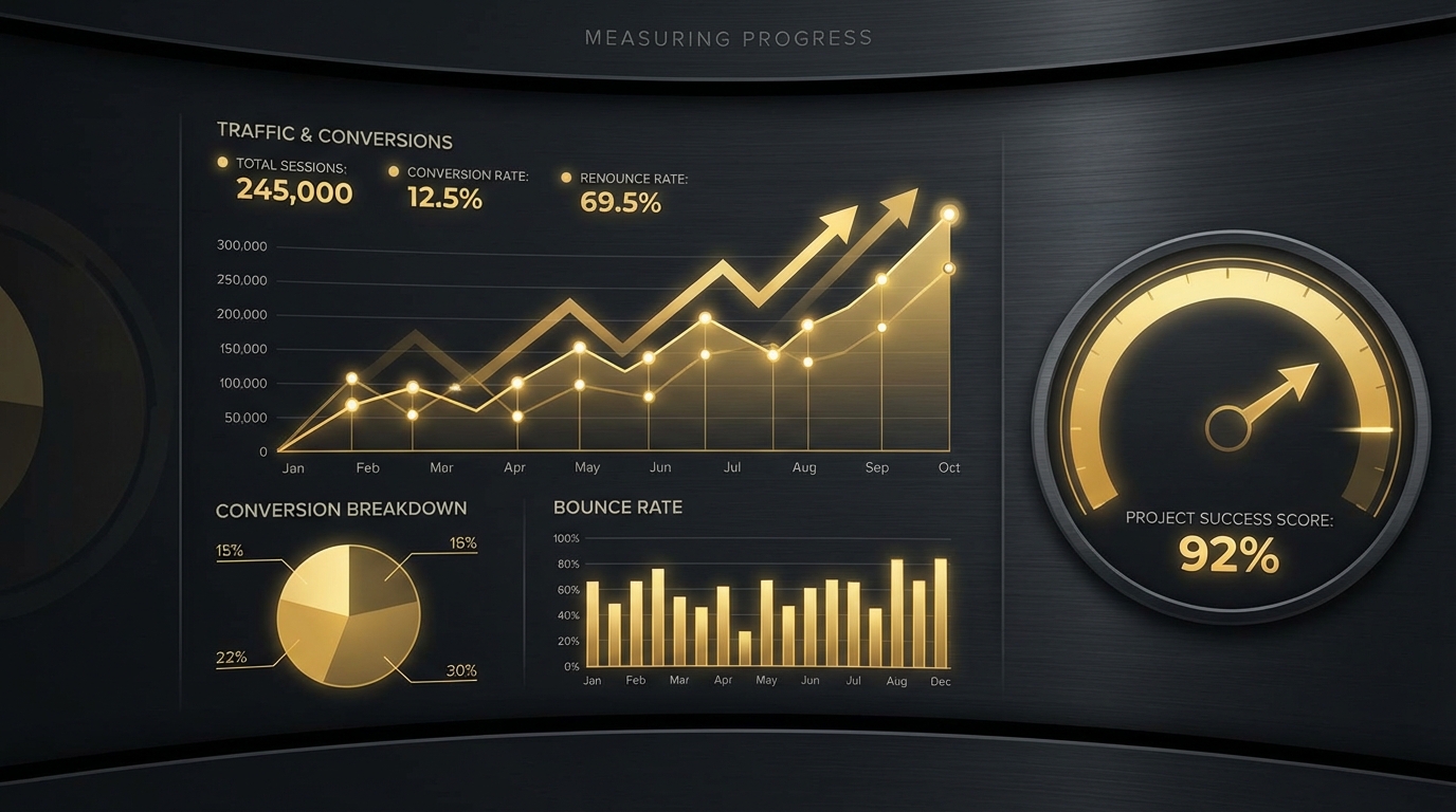 Дашборд с анализи и метрики за успех | Analytics dashboard with success metrics