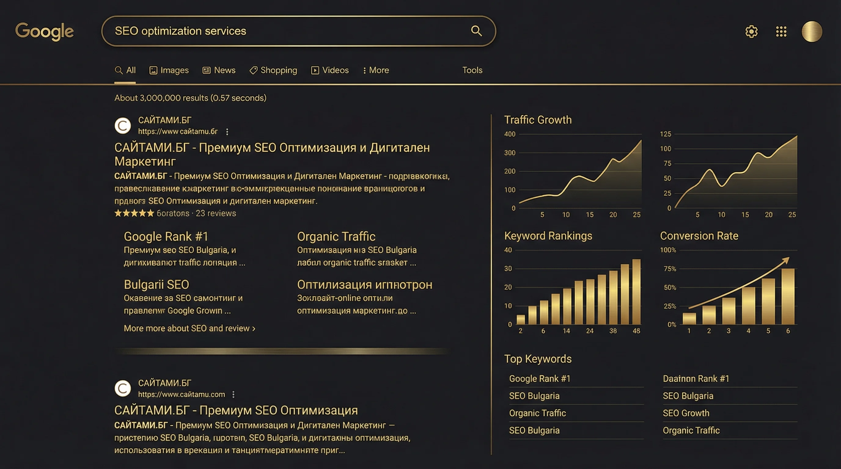 SEO optimization and Google results